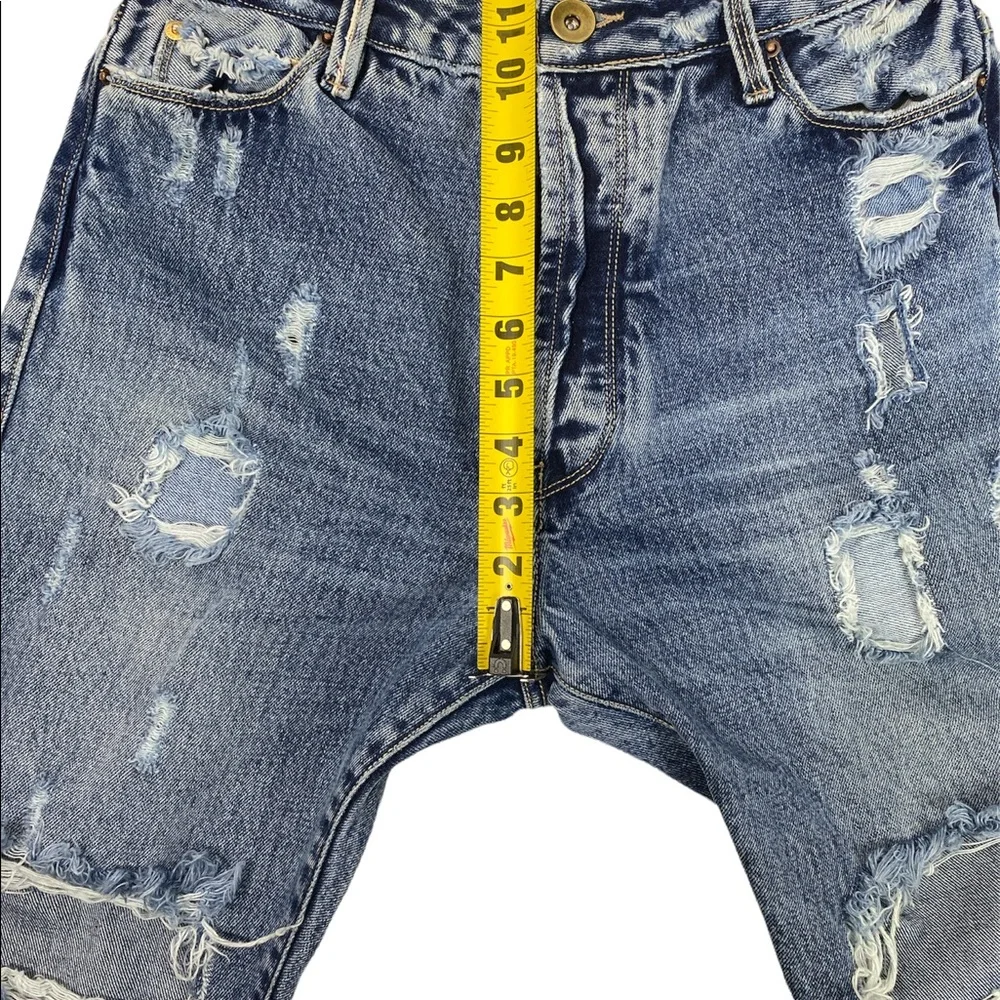 rosa cha Selvedge Jeans Womens Candiani Denim Italy Button Fly Distressed - Picture 14 of 15